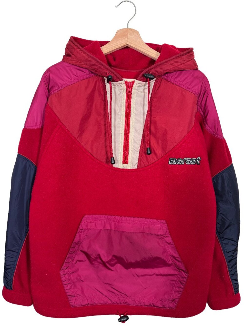 Isabel Marant Étoile Mantysh Hooded Quarter Zip Fleece Jacket women's size 38